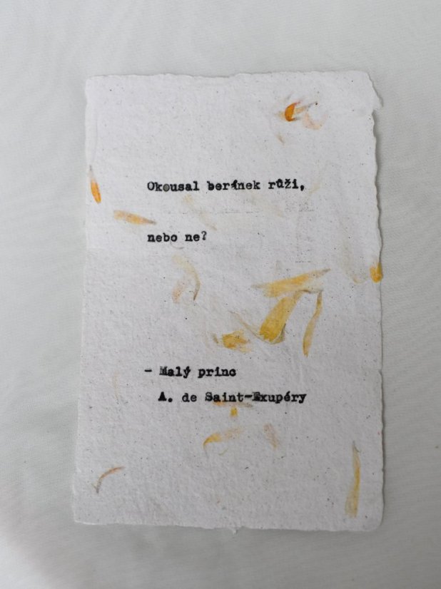 Knižní citát z Malého prince „Beránek“ | Upcyklovaný ruční papír