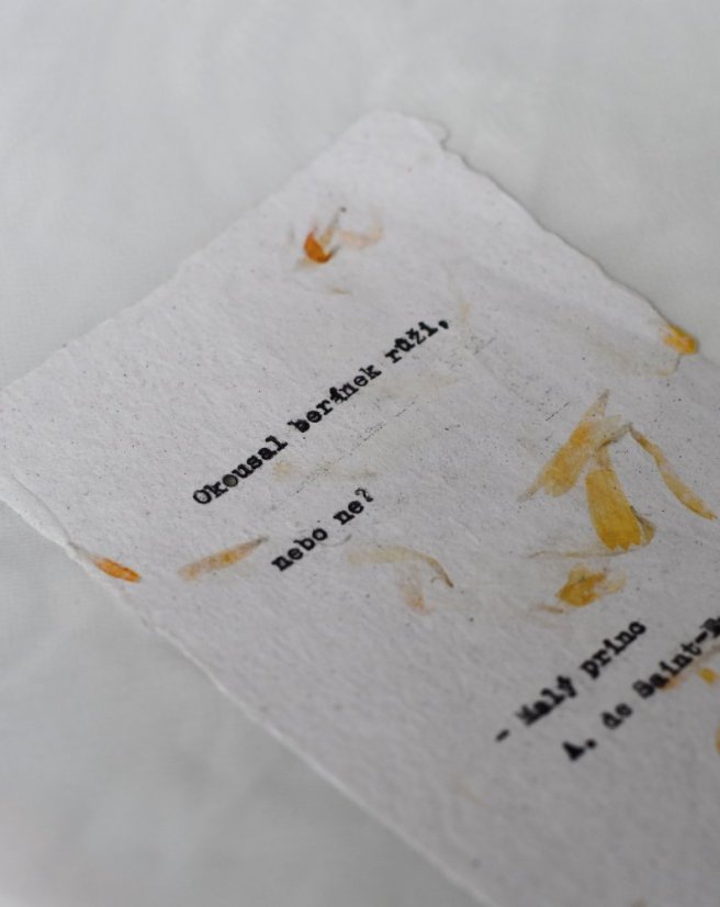 Knižní citát z Malého prince „Beránek“ | Upcyklovaný ruční papír