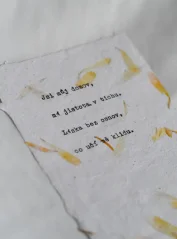 Krátký text do 30 slov (personalizovaný)| Upcyklovaný ruční papír A6