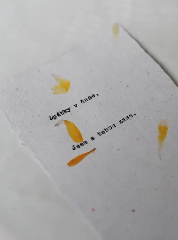 Citát o vzpomínkách „Zpátky v čase“ | Upcyklovaný ruční papír