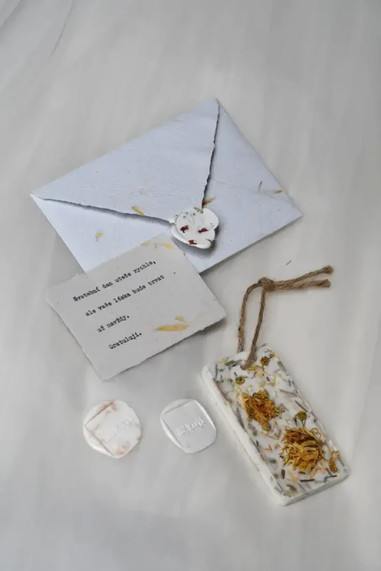 Svatební přání na ručním papíře A7