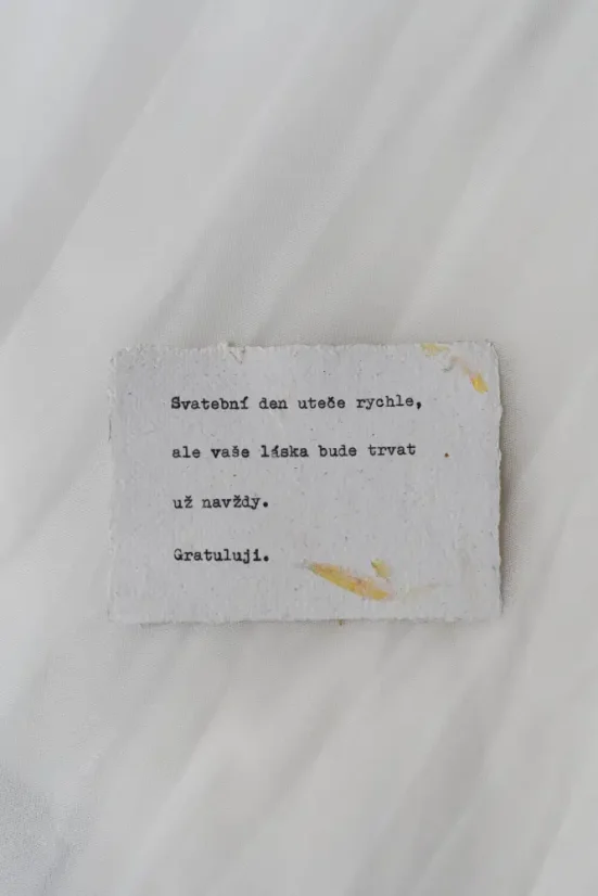 Svatební přání na ručním papíře A7